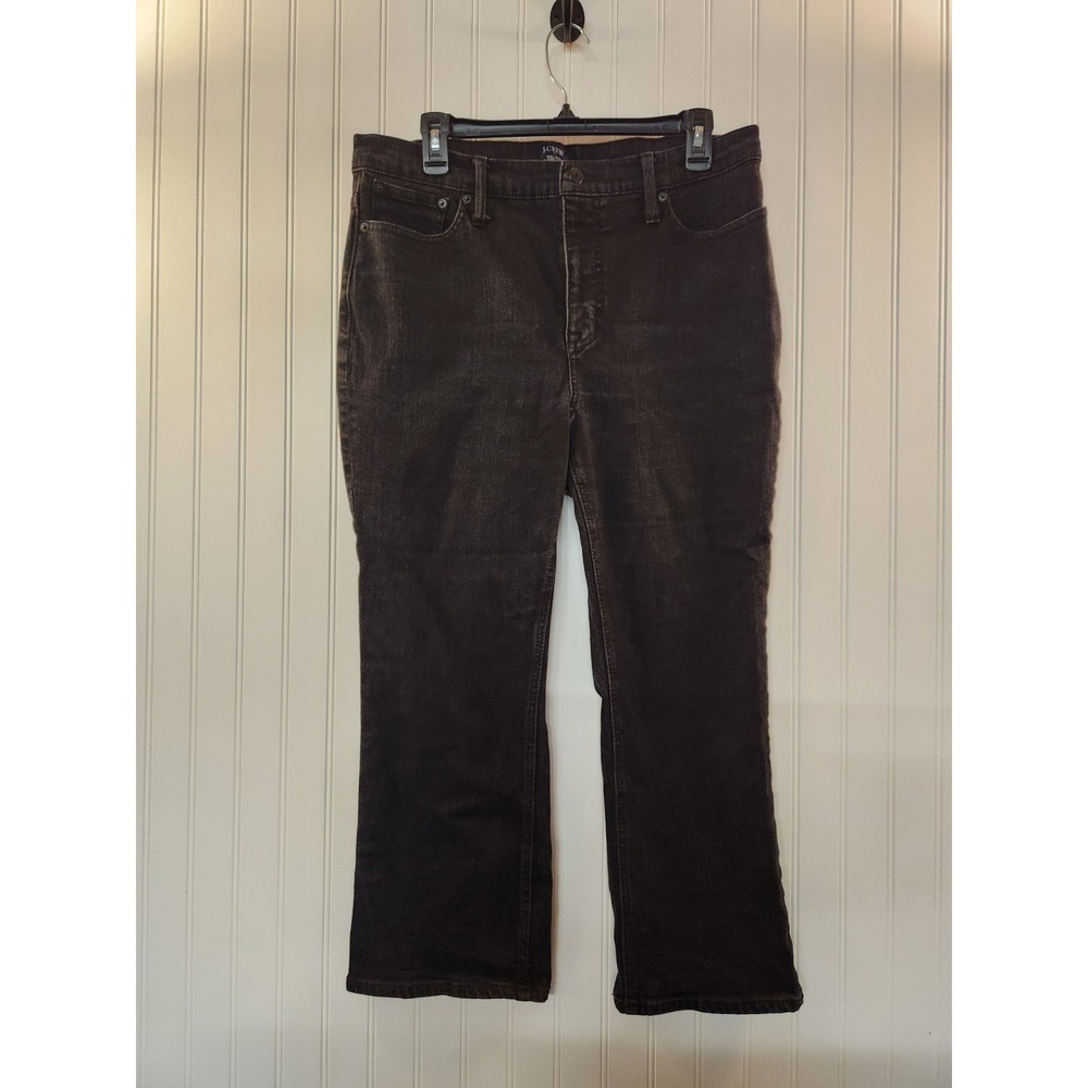 J.Crew Women's Mid-Rise Flare‎ Crop Jeans Faded Black Size 35x25 Summer Vacation